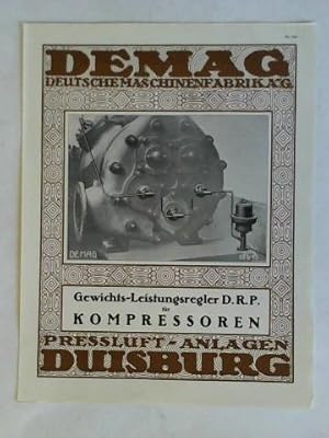 Seller image for DEMAG-Prospekt Nr. 246: Gewichts-Leistungsregler D.R.P. fr Kompressoren. Pressluft-Anlagen for sale by Celler Versandantiquariat