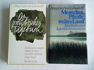 Seller image for Menschen, Pferde, weites Land. Kindheits- und Jugenderinnerungen/ Ostpreuisches Tagebuch. Aufzeichnungen eines Arztes aus den Jahren 1945 - 1947. 2 Bnde for sale by Celler Versandantiquariat