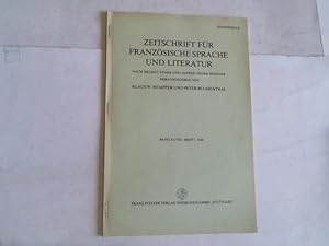 Bild des Verkufers fr Zeitschrift fr franzsische Sprache und Literatur, Band XCVIII, Heft 1, 1988 zum Verkauf von Celler Versandantiquariat