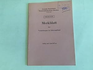 Merkblatt für Vormeldungen im Güterzugdienst. Gültig vom 3. Juni 1973 an