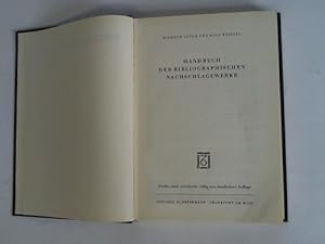 Bild des Verkufers fr Handbuch der bibliographischen Nachschlagewerke zum Verkauf von Celler Versandantiquariat