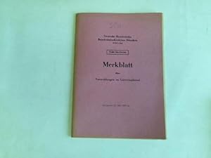 Merkblatt über Vormeldungen im Güterzugdienst. Gültig vom 31. Mai 1981 an