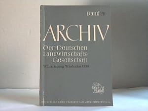 Bild des Verkufers fr Archiv der Deutschen Landwirtschafts-Gesellschaft. Vortrge der Wintertagung Wiesbaden. 13. bis 16. Januar 1958. Band 20 zum Verkauf von Celler Versandantiquariat