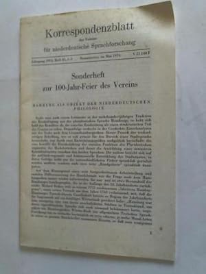 Image du vendeur pour Jahrgang 1974, Heft 81, 1-3. Sonderheft zur 100-Jahr-Feier des Vereins mis en vente par Celler Versandantiquariat