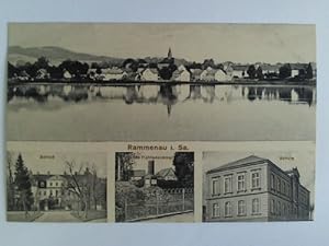 Image du vendeur pour Postkarte: Rammenau i. Sa. - Schlo, Altes Fichtedenkmal, Schule mis en vente par Celler Versandantiquariat