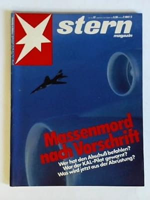 Bild des Verkufers fr Heft Nr. 37 vom 8. September 1983: Massenmord nach Vorschrift. Wer hat den Abschu befohlen? War der KAL-Pilot gewarnt? Was wird jetzt aus der Abrstung? zum Verkauf von Celler Versandantiquariat