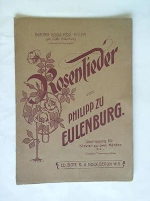 Bild des Verkufers fr Rosenlieder gedichtet und in Musik gesetzt. bertragung fr Klavier zu zwei Hnden zum Verkauf von Celler Versandantiquariat
