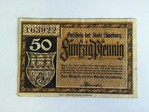 Bild des Verkufers fr 1 Banknote: Fnfzig Pfennig. Gutschein der Stadt Lneburg, Nr. 163022 zum Verkauf von Celler Versandantiquariat