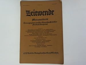 Imagen del vendedor de Zeitwende. Monatsschrift. Erster Jahrgang. Oktober 1925. 10. Heft a la venta por Celler Versandantiquariat