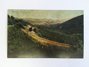 Seller image for Ansichtskarte: Harzquer- und Brockenbahn - Blick auf Hasserode und Wernigerode for sale by Celler Versandantiquariat