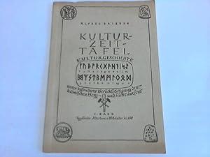 Image du vendeur pour Kultur-Zeit-Tafel. Kulturgeschichte unter besonderer Bercksichtigung des heimischen Berg- und Httenwesens. 1. Band: Vorgeschichte - Altertum und Mittelalter bis 800 mis en vente par Celler Versandantiquariat