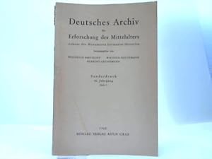 Seller image for Deutsches Archiv fr Erforschung des Mittelalters namens der Monumenta Germaniae Histrorica for sale by Celler Versandantiquariat