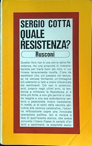 Bild des Verkufers fr Quale Resistenza? zum Verkauf von Librodifaccia