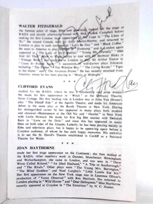 Theatre Programme Performed at Ashcroft Theatre - The Judge [Signed by Walter Fitzgerald, Cliffor...