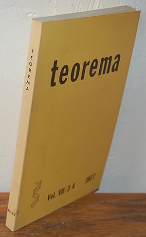 Imagen del vendedor de TEOREMA. Vol. VII/3-4. 1977 a la venta por EL RINCN ESCRITO