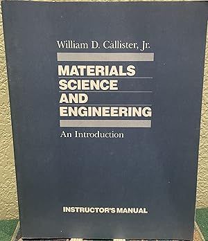 Bild des Verkufers fr Materials Science and Engineering Instructor's Manual: An Introduction zum Verkauf von Crossroads Books