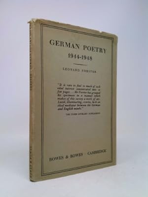 Bild des Verkufers fr German Poetry 1944-1948 zum Verkauf von ThriftBooksVintage