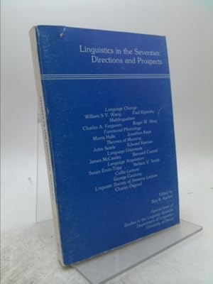 Immagine del venditore per Linguistics in the Seventies: Directions and Prospects. (Forum Lectures presented at the 1978 Linguistic Institute of the Linguistic Society of America). Special Issue of Studies in the Linguistic Sciences, Vol 8, No 2, 1978. venduto da ThriftBooksVintage