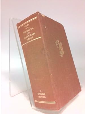Bild des Verkufers fr Dictionary of Industrial Technics -- Volume II, English-German zum Verkauf von ThriftBooksVintage