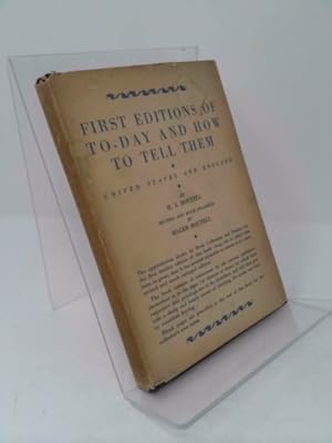 Immagine del venditore per First Editions of Today and How to Tell Them: United States and England venduto da ThriftBooksVintage