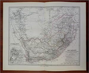 Cape Colony South Africa Boer Republics Cape Town 1880 Petermann detailed map