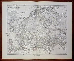 West Africa Guinea Senegal Gambia Ivory Coast 1880 Petermann detailed map