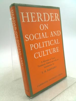 Image du vendeur pour J. G. Herder on Social and Political Culture mis en vente par ThriftBooksVintage