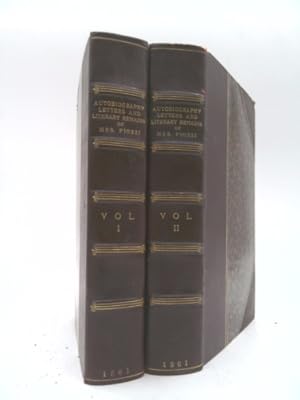 Bild des Verkufers fr Autobiography, Letters and Literary Remains of Mrs. Piozzi (Thrale) (2nd ed.) (2 vols.) - Edited with notes and Introductory Account of her life and writings zum Verkauf von ThriftBooksVintage