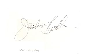 ACTOR, PRODUCER, AND DIRECTOR JOHN BADHAM (b.1939) AUTOGRAPH. 3'' X 5'' INDEX CARD. UNDATED, SIGN...