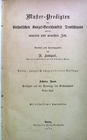 Seller image for Muster-Predigten der Katholischen Kanzel-Beredsamkeit Deutschlands aus der neueren und neuesten Zeit. for sale by books4less (Versandantiquariat Petra Gros GmbH & Co. KG)