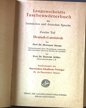 Immagine del venditore per Langenscheidt's Taschenwrterbuch der lateinischen und deutschen Sprache: 2. Teil: Deutsch -Lateinisch venduto da books4less (Versandantiquariat Petra Gros GmbH & Co. KG)
