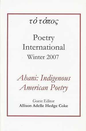 Bild des Verkufers fr Ahani: Indigenous American Poetry zum Verkauf von Passages Bookshop