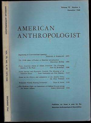 Immagine del venditore per The Medicine Fight: An Instrument of Political Process among the Beaver Indians in American Anthropologist Volume 70 Number 6 venduto da The Book Collector, Inc. ABAA, ILAB
