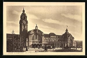 Bild des Verkufers fr Ansichtskarte Wiesbaden, Hauptbahnhof zum Verkauf von Bartko-Reher