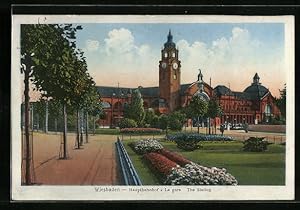 Bild des Verkufers fr Ansichtskarte Wiesbaden, Hauptbahnhof zum Verkauf von Bartko-Reher