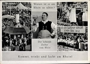 Bild des Verkufers fr Ansichtskarte / Postkarte Deutschland, Fest, Kommt, trinkt und lacht am Rhein, Weinzeit zum Verkauf von akpool GmbH