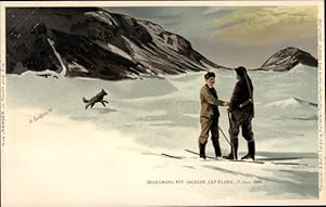 Künstler Litho Goldfeld, A., Polarforscher Fridtjof Nansen, Frederick George Jackson, Cap Flora 1896