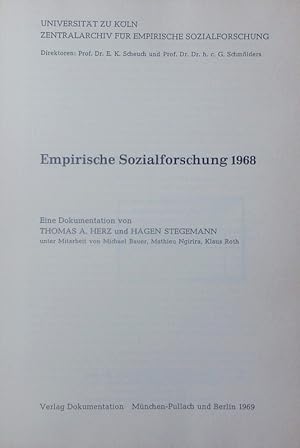 Empirische Sozialforschung in Deutschland 1968. Eine Dokumentation.