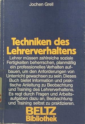 Seller image for Techniken des Lehrerverhaltens. for sale by Antiquariat Bookfarm