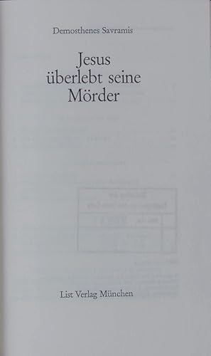 Seller image for Jesus berlebt seine Mrder. for sale by Antiquariat Bookfarm