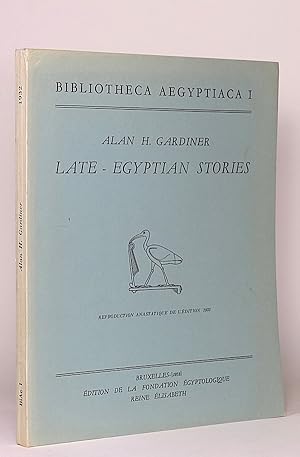 Bild des Verkufers fr Late-Egyptian Stories. (Bibliotheca Aegyptiaca, I). zum Verkauf von Librarium of The Hague