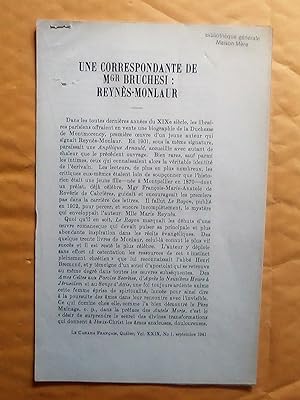 Une correspondance de Mgr bruchési: Reynès-Monlaur