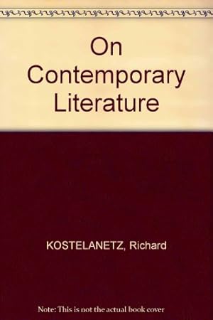 Imagen del vendedor de On Contemporary Literature a la venta por Redux Books