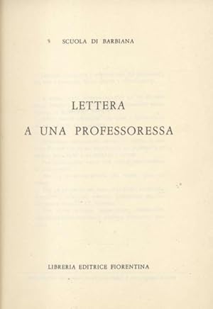 Immagine del venditore per LETTERA A UNA PROFESSORESSA. venduto da studio bibliografico pera s.a.s.