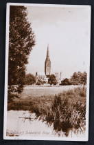 Salisbury Cathedral Postcard Wiltshire Real Photo Vintage 1952
