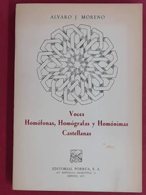Voces Homófonas, Homógrafas y Homónimas (Homofonas, Homografas y Homonimas) Castellanas.