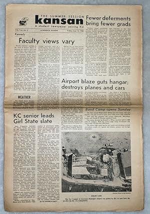The Summer Session Kansan: A Student Newspaper Serving KU. 77th Year, No. 2; Friday, June 14, 1968