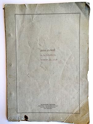 1919 FINANCIAL STATEMENTS - E. H. EDWARDS "WIRE ROPE" CO. of SAN FRANCISCO