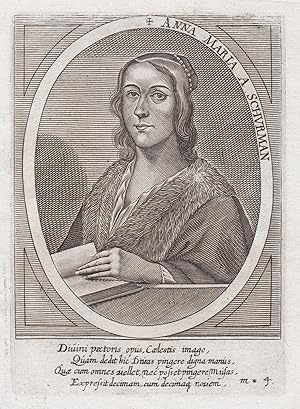 Bild des Verkufers fr "Anna Maria a Schurman" - Anna Maria von Schrmann (1607-1678) Kln Gelehrte Universalgelehrte painter engraver poet scholar Malerin Kupferstecherin Dichterin Portrait zum Verkauf von Antiquariat Steffen Vlkel GmbH