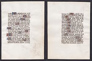 15th century manuscript leaf on vellum / Pergament-Blatt einer Handschrift aus dem 15. Jahrhunder...